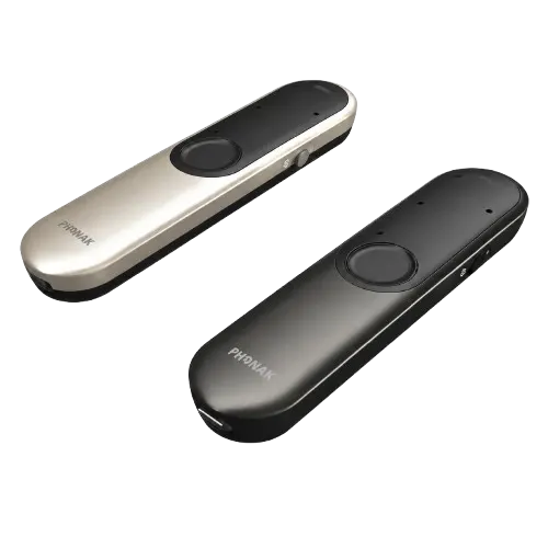 Genuine Phonak hearing aid accessory - Roger On iN V2, an advanced wireless mic that streams speech directly over long distances or in busy groups.