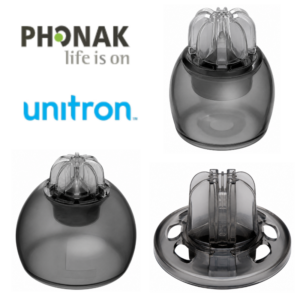 Phonak and Unitron EasyGuard domes - open - vented - power